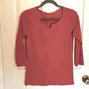 Eddie Bauer dusty pink 3/4 sleeve shirt